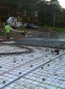 Pouring the slab on a new house
